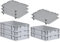 PROREGAL SparSet 5x Eurobox NextGen Grip mit Auflagedeckel & 4 schwarzen Schiebeschnappverschlüssen, HxBxT 12x40x60cm, 23 L, Grau, Griffe geschlossen, Eurobehälter, Transportbox