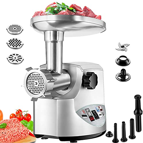 Samnuerly Sausage Stuffer Mincer, Electric Heavy Duty Meat Grinder, 3000W Max Powerful, 1Minute/1.2Kg Meats, for Meat/Onions/Fruits/Egg/Chilli
