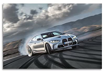 Super Sports Auto Poster BMW M4 Csl Performance Car Drift Poster Dekorative Malerei Leinwand Wandposter und Kunstbild Druck Moderne Familie Schlafzimmer Dekor Poster 30 x 45 cm