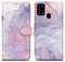 Cadorabo Hülle kompatibel mit Samsung Galaxy M31 - Design Pink Lila Marmor No. 5 - Schutzhülle mit Magnetverschluss, Standfunktion und Kartenfach