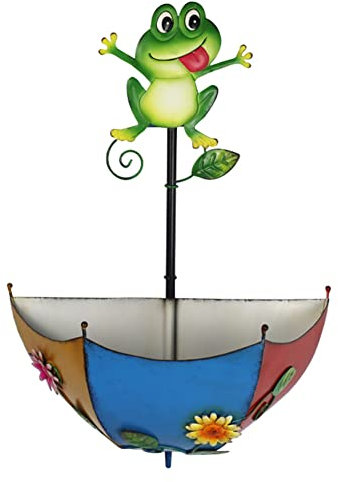 Metal Umbrella Hanging Planter Wall Decor, Vintage Wall-Mounting Multicolour Wall Art Indoor Outdoor Planter Basket Flower Pot for Home Bedroom Living Room Office Garden (B)