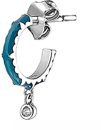 Agatha Piercing Jungly argent émail bleu