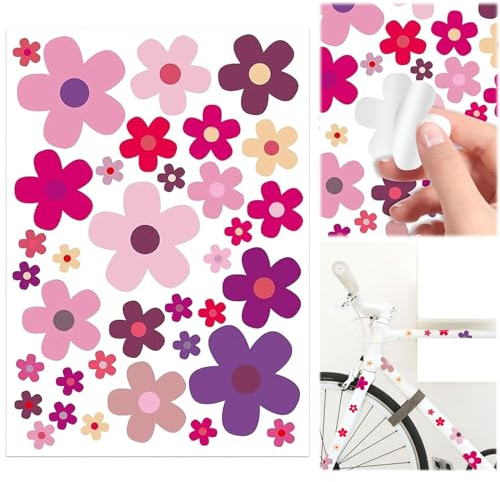 Sticker Groß 35 Fahrrad Aufkleber Fahrrad, Mehrfarbig Bunt Sticker Mädchen Moped Sticker Wasserdicht und Sonnenschutzmittel, Auto Aufkleber Groß Aufkleber Mädchen für Küche Bad Auto Koffer Laptop
