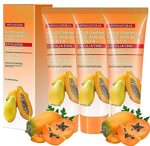 Gel exfoliant éclaircissant à l'essence de papaye, gommage à la papaye exfoliant pour le visage et le corps avec extrait de papaye, gel exfoliant à la papaye, nettoyage en profondeur resserre les pore