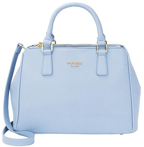 Princely London Handtasche Victoria Hellblau – Stilvolle Schultertasche aus Hochwertigem Veganem Leder – Praktische Eleganz für Büro, Alltag und Freizeit (Hellblau)