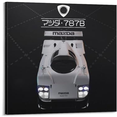 KYTIN Sportwagen-Poster für Mazda 787B, Retro-Rennwagen, dekorative Malerei, Leinwand, 60 x 60 cm