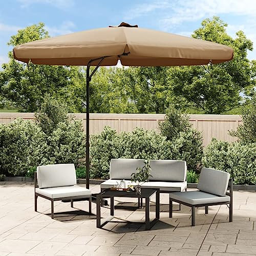 ARKEM Sonnenschirm mit Stahlmast 300 cm Taupe Sonnenschirm Wasserdicht Sonnenschutz Sonnenschirm Groß