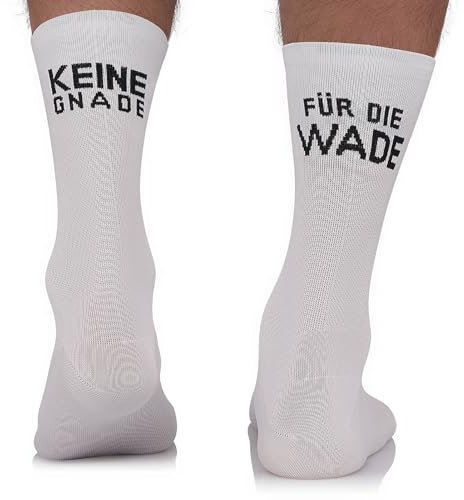TODO Fahrradsocken Herren und Damen. Atmungsaktive Rennrad Socken. Motiv Fahrrad-Socken Herren, Radsocken Herren (Keine Gnade, 39-42)