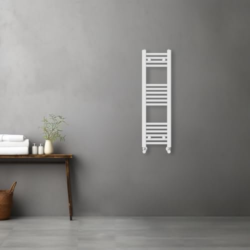 Warmehaus Toallero de baño recto contemporáneo con calefacción, radiador, 1000 x 300 mm, color blanco