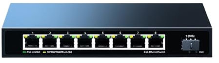 Switch di rete a 8 porte da 2,5 GbE Switch Ethernet da 2,5 Gbps Slot SFP+ da 10 Gb Home Lab Switch Plug and Play non gestito for piccole impostazioni (Color : UK Adapter)