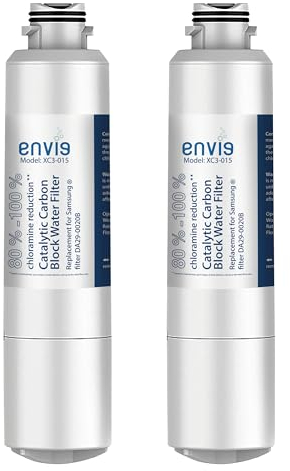 Envig Catalytic Carbon Refrigerator Filter (2 Pack), Chloramine Fridge Water Filter DA29-00020B, Replacement Samsung DA29-00020A/B, DA29-00020B-1, HAF-CIN/EXP, RF4267HARS, RF25HMEDBSR, RF28HMEDBSR