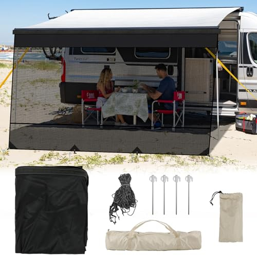 Opaltool 3.4 * 2.1m Pantalla de Protección Solar para Toldo Caravana, RV Toldo Parasol Sun Blocker para Autocaravana Camper Travel Trailer Canopy