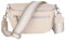 MIRROSI® Damen Bauchtasche Umhängetasche 27x14,5x8cm Damen, Made in Italy, aus Echtleder Tasche Echtes Leder, Brusttasche, Crossbody Bag,Bohemian Style (1 Tasche 2 Gurte) (Beige Pünktchen)