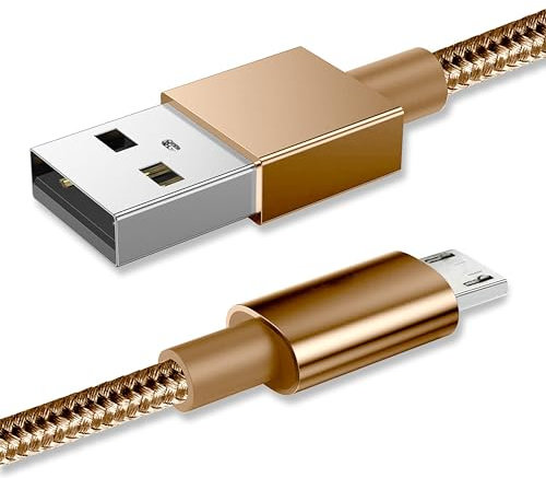 Micro USB Cables, Long Charger Cable, Fast Charging Nylon Braided for Samsung, HTC, Nokia, Sony, Kindle, PS4, Speaker, Power bank and More Micro USB Devices (2 Metres)