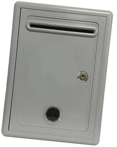 F Fityle Vorschlags-Dropbox, Spendenbox, Wahlurne mit Schlitz und Schloss, Wandmontage mit Fenster, für Zuhause, Büro, Klassenzimmer, Briefkasten, grau