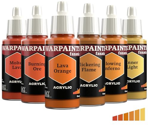The Army Painter, Warpaints Fanatic Flexible Triad: Oranges, 6 x 18 ml acrylic paints - Miniature quality hobby paint for Dungeons and Dragons (DnD) & Warhammer Miniatures