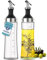 HEFTMAN Glass Olive Oil Dispenser Bottle - 2 x 500ml Easy Pour Oil & Vinegar Pots, Leak Free, Empty Salad Dressing Bottles with Wide Mouth & Removable Filter Oil Bottle - Spare Spouts, Label & Pen