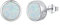 Weiße Opal Ohrstecker 925er Sterling Silber Vierblättriges Kleeblatt Kleine Ohrringe Irischer Schmuck Geschenke für Damen Frauen, 8 mm