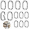 JEYORZY 12 Piezas Gancho Resorte Anillo, Anillo de Clip de Resorte de Gatillo, Mosquetón,Anillo de Metal de Hebillas Multiusos Para Anillos Llave, Artesanías, Mochilas, Billeteras, Bolsos (plata)