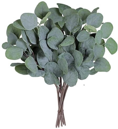 Kellegour 20 Pièces Plantes Artificielles Eucalyptus,Vert Feuilles D'eucalyptus Faux Eucalyptus Artificiel,Branches Eucalyptus Artificielle pour Mariage,Jardin,Bureau Decoration
