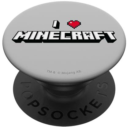 Minecraft I Heart Minecraft Logo PopSockets PopGrip Intercambiable