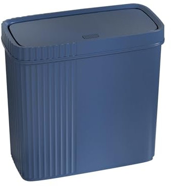 MagiDeal Papelera de baño estrecha y delgada, rectangular, 11 x 5,3 x 10,7 pulgadas, Azul