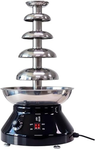 Chocolate Fountain, Chocolate Fountain 5 Tier Hot Chocolate Fondue Fountain Machine Stainless Steel Chocolate Melting Pot Big Capacity for Chocolate Candy, Cheese, Baby Shower, Birthday Celebration 19