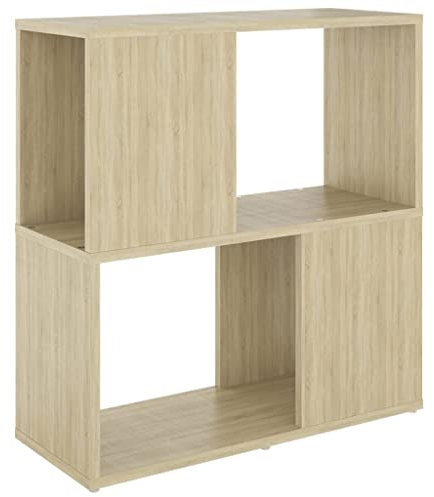 vidaXL Bibliothèque Armoire à Livres Etagère à Livres Séparateur de Pièce Armoire de Bureau Salon Intérieur Chêne Sonoma 60x24x63 cm Aggloméré