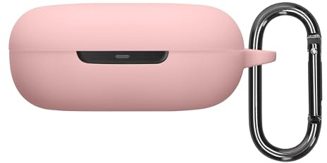 kwmobile Schutzhülle für Shokz OpenFit 2 T920 Hülle - TPU Silikon Case für Kopfhörer Ladecase - stoßfestes Cover mit Karabiner - Altrosa