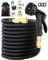 150FT Expandable Garden Hose Pipe, 10 Functions Spray Gun, 45M Leakproof Expanding Hose Pipe with 4-Layer Latex Core, 1/2'' & 3/4'' Brass Fittings, Flexible Hose Pipe for Gardening Car Wash Pet, Black