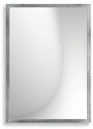 Infantasie Claudia Wandspiegel mit Rahmen 40x55 cm, Silber Gebürstet | Echtglas, MDF-Profilleiste 30 mm foliert, HDF-Rückwand, Aufhängung horizontal/vertikal, handgefertigt, für Flur & Garderobe