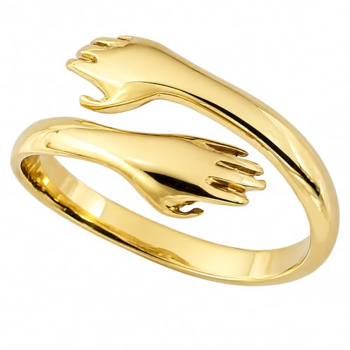 Gioielli Aurum - Umarmungsring Unisex aus 9-karätigem Gelbgold, elegantes Design, Schmuck für Damen und Herren