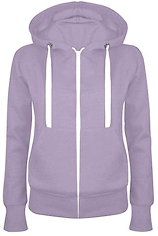 Sweat Femme Polaire Veste à Capuche ZippéE Sweat-Shirt Confortable Pas Cher Manche Longue Hoodie Slim Fit Jacket Coat Couleur Unie Blouson avec Poche Et Cordon De Serrage d'hiver Chaud Outwear