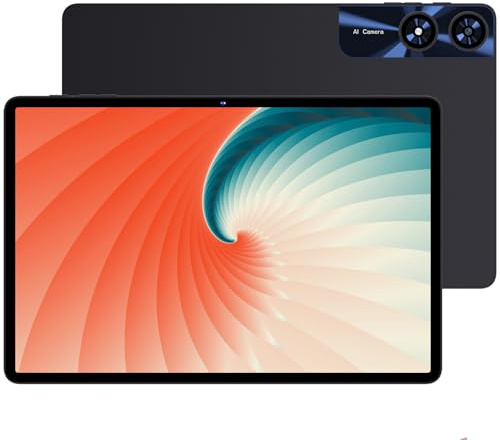 Tablette Android 11 pouces avec 24 Go RAM 256 Go ROM (TF/2 To), Octa-Core 2,0 GHz, WiFi 2,4G/5G, Bluetooth 5.0, Widevine L1, 8000 mAh, 5 MP+13 MP, FHD 1280 x 800 pixels, écran tactile avec étui-Noir