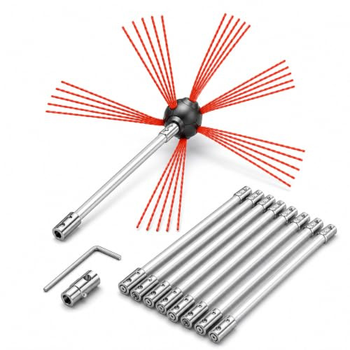 Kit de brosse de ramonage pour poêle à pellets, avec tiges
