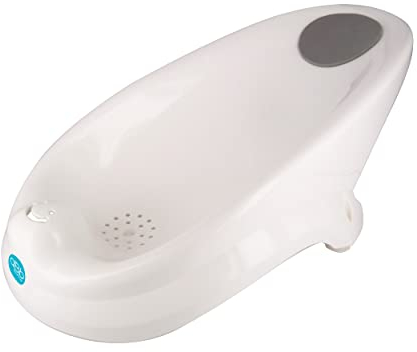 dBb Remond Transat de bain pour bébé de 0 à 6 mois - Forme ergonomique - Appui-tête en mousse - Position de bébé inclinée - Trou évacuation d’eau - 3 ventouses de maintien - L50 x l23 x H25 cm - Blanc
