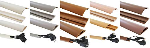 netproshop 1m Fussboden Kabelkanal 40mm breit selbstklebend, Farbe:Dunkelbraun Meliert