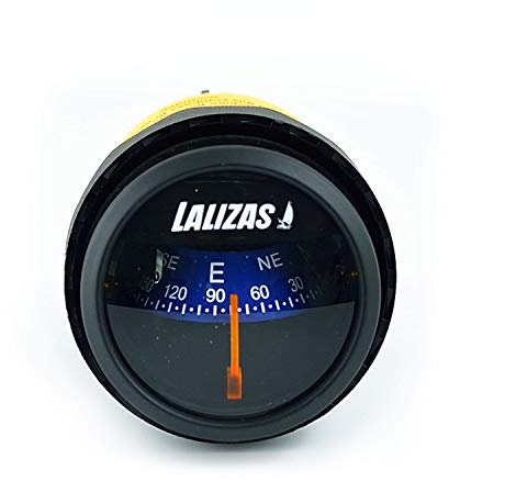 LALIZAS Kompass Einbaukompass Bootskompass Kunststoff 10° Skalierung | Für Haushalt | Ø 56,7 mm | 12 Volt | Beleuchtet Blau | Beleuchtung Grün
