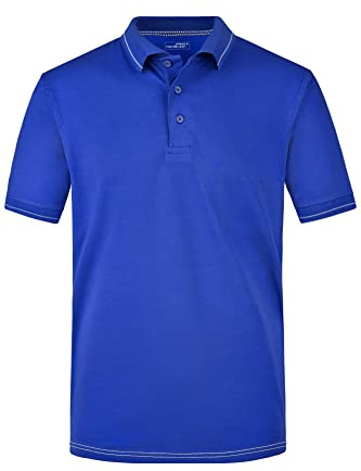 James & Nicholson Herrenpolo Elastic - Sportlich geschnittenes Poloshirt mit Frischeausrüstung | Farbe: royal/white | Grösse: XL
