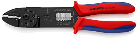KNIPEX 97 22 240 Crimpzange schwarz lackiert mit Mehrkomponenten-Hüllen, 240 mm