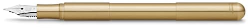 Kaweco SUPRA Füllhalter Messing I Exklusiver Füllfederhalter für Tintenpatronen mit hochwertiger Stahlfeder inkl. Retro Metallbox I Füller 95-165 mm I Federbreite: B (Breit)