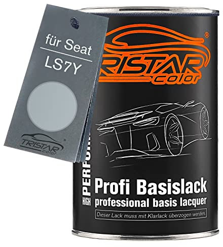 TRISTARcolor Pintura automotriz Bote listo para pulverizar para Seat LS7Y Gris Luna Metallic/Luna Silber Metallic Pintura base 1,0 litros 1000 ml