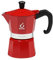 Kaufgut CAF0059B Caffettiera Miss Moka Prestige 3 Tazze, Alluminio, Rossa