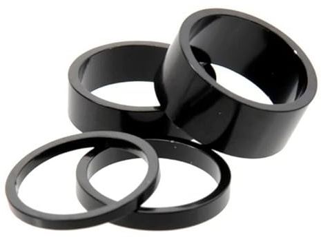Lenkungsabstandshalter - Schwarzes Aluminium (2x5mm, 2x10mm, 1x15mm)
