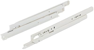 Gedotec Schubladen-Schiene Vollauszug 500 mm Rollenführung für aufliegende Montage | Schwerlast-Schienen mit Tragkraft 50 kg | RAL 9001 weiß | MADE IN AUSTRIA | 1 Paar - Auszüge für Holz-Schubkästen