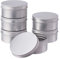 BENECREAT 6 Stücke 200 ml Aluminium Zinn Gläser, Runde Aluminium Blechdosen Kosmetische Behälter mit Schraubdeckel Deckel für DIY Handwerk Salve Kerze Reise Lagerung-Platin