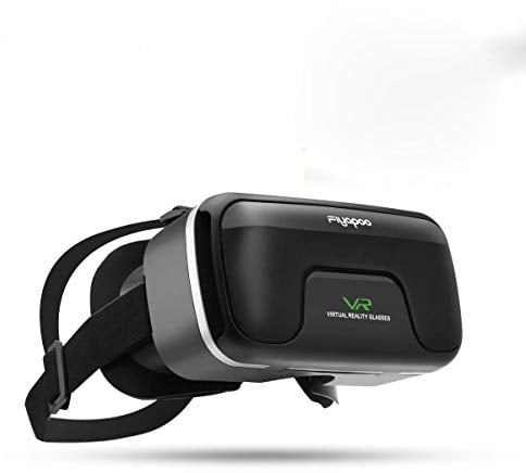 FIYAPOO VR Brille, 3D HD Virtual Reality mit Touch- Taste/Schalter für iPhone XR 8 7 6 6s/Plus,Samsung Plus/Edge Note 9 8,Huawei Android Handys mit 4,7-6,53 Zoll(Schwarz)