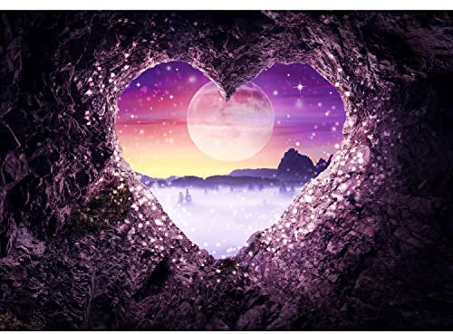Runa Art Photo Wallpaper Heart 352 x 250 cm Non-Woven Wall Art XXL Moderne Living Room Bedroom Violet 9494011b
