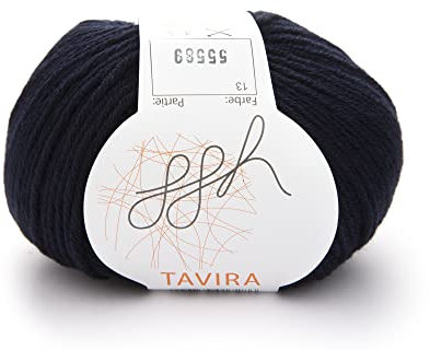 ggh Tavira - 100% Baumwolle - Lauflänge 80m auf 50g - Nadelstärke 4-5 - Wolle zum Stricken oder Häkeln geeignet - Farbe 013 - Marine