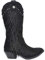 Stivali Donna camperos Texani Nero Scamosciati con Frange Borchiette Western Moda Altezza Polpaccio Style Mexico Cowboy (36 EU)
